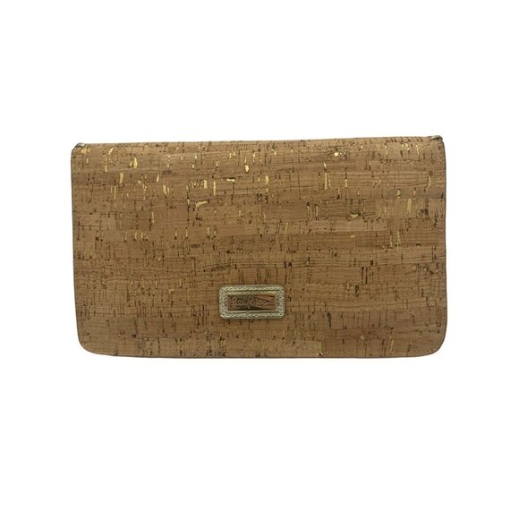 Lilly Pulitzer Cork Clutch Bag With Gold Chain & Metallic Accents - Picture 2 of 6